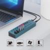 7 Port USB3.0 Splitter with Individual Switches USB3.0 Charging Port USB Power Adapter Extension for PC Metal USB Splitter with Ports view 2