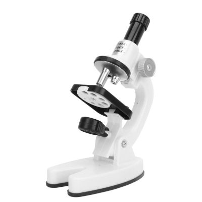Dpofirs Microscope Kit, Eye Protection Easy to Operate Microscope Kit for Kids 200X -1200X for School for Students (White)