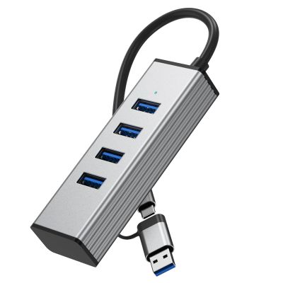 USB3.0 Adapter 4 Port Docking Station 10Gbps Data Transfer for Laptops Desktops Smartphones Tablets Game Consoles Type C Adapter