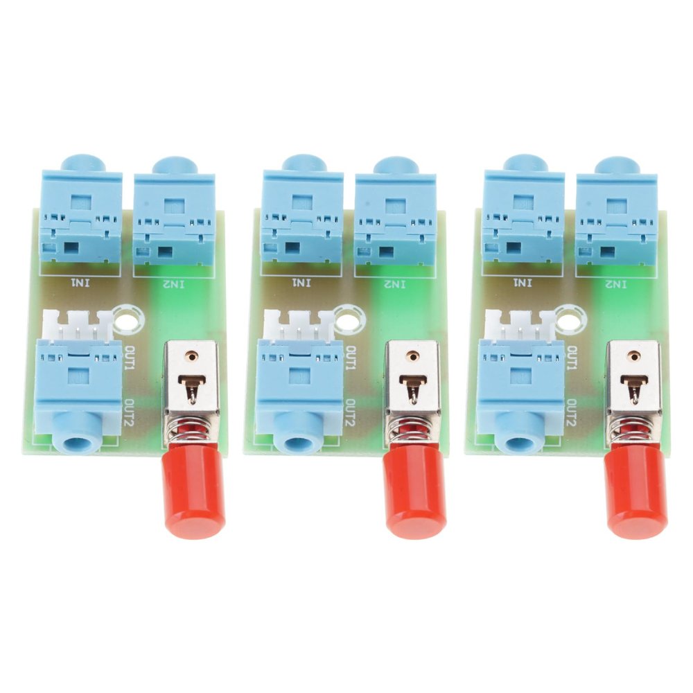 2Input 1Output Music Switches Module Switching Board with A/B Selection Button for 3.5mm Signals Routing Double Input Selectors
