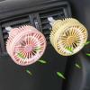 Car Fan 360 Degree Rotatable Cool Colorful LED Lights USB Powered Powerful Cooling Air for Vent Car Air Outlet view 2