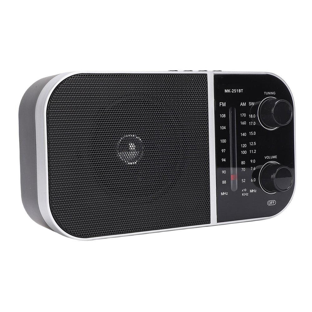ciciglow Portable AM FM SW Radio, Retro Shortwave Radio Multi Band, Handheld Bluetooth Speaker for Home Use, Outdoor Travel, 3 Power Options (US Plug 110V)