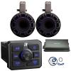 KICKER 51KBTR Marine Bluetooth Powersport USB/AUX Sub RCA Outputs Receiver, 2X 6.5 300W Max LED Tower System Speakers, 4-Channel 90 Watts x 4 Weather-Resistant Full-Range Amplifier W/Kit view 1