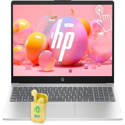 HP Touch Screen Laptop, 15.6" LED Touchscreen Business Student Laptop Computer, Windows 11 Laptop 64GB RAM 2TB SSD, Intel Core i3-1315U Processor, AI Copilot Ready, NLY Earphones, Natural Silver