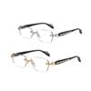Oversized Rimless Blue Light Glasses - Unisex Eyewear, Anti-Fatigue, Clear Lens for Office, Computer, Reading & Daily Use (Gold + Silver) view 1