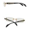 Oversized Rimless Blue Light Glasses - Unisex Eyewear, Anti-Fatigue, Clear Lens for Office, Computer, Reading & Daily Use (Gold + Silver) view 2