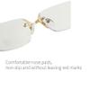 Oversized Rimless Blue Light Glasses - Unisex Eyewear, Anti-Fatigue, Clear Lens for Office, Computer, Reading & Daily Use (Gold + Silver) view 4