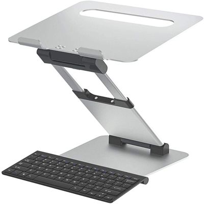 Adjustable Laptop Stand, Portable Foldable Laptop Riser Aluminum Alloy Laptop Stand with ABS Plastic Non-Slip Silicone Compatible with 11'' -17'' Notebook MacBook Tablets(#1)
