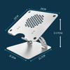 Adjustable Laptop Stand, Recliner Foldable Laptop Holder Portable Computer Stand Aluminum Laptop Riser with Non-Slip Silicone Two-axis Free Adjustment Design, Compatible with 11'' -17''(#1) view 2