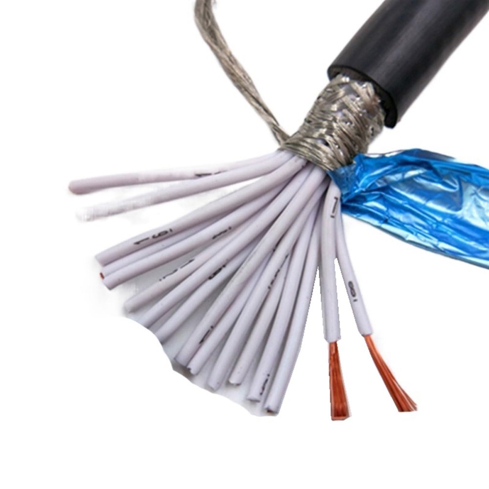 ACFFVBW Coiled Extension Cord, Double Layer Shielded Cable Pack of Multiple Cores 18-26 AWG 2-24 Core Pure Copper PVC Sheath(16cores,18AWG 0.75mm 5meter)