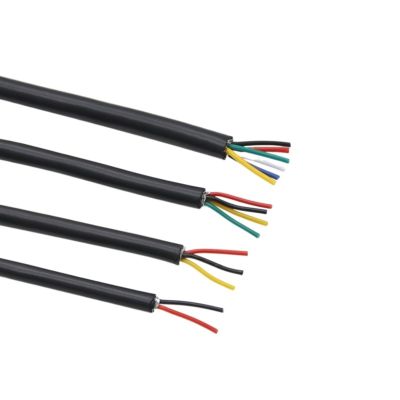 ACFFVBW Coiled Extension Cord, UL2464 Shielded Wire 22-26AWG 2-10 Cores Meters Copper Signal Control Sheathed Cable(2 Cores,22AWG 2 Meters)