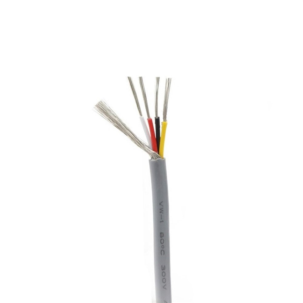 ACFFVBW Coiled Extension Cord, 1 Meter UL2547 PVC Shielded Headphone Cable 2-8 Cores 18-30 AWG Tinned Copper(26awg,4Cores)