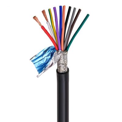 ACFFVBW Coiled Extension Cord, Double Layer Shielded Cable Pack of Multiple Cores 18-26 AWG 2-24 Core Pure Copper PVC Sheath(10cores,20AWG 0.5mm 5meter)