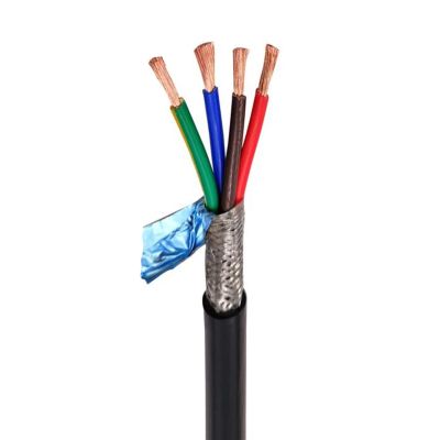 ACFFVBW Coiled Extension Cord, Double Layer Shielded Cable Pack of Multiple Cores 18-26 AWG 2-24 Core Pure Copper PVC Sheath(4cores,22AWG 0.3mm 5meter)