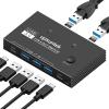 USB 3.0 Switch 4 Port-USB switcher 2 Computers Sharing USB-C/A Devices (Keyboard, Mouse, Printer), with 1 USB-A to C & 2 USB-A to A Cables view 1