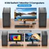 USB 3.0 Switch 4 Port-USB switcher 2 Computers Sharing USB-C/A Devices (Keyboard, Mouse, Printer), with 1 USB-A to C & 2 USB-A to A Cables view 3