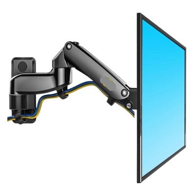 NZXEDVHU aluminum alloy 360 degree 17"-27" monitor stand gas spring arm LED LCD TV wall-mounted load bearing 2-7 kg(Black)