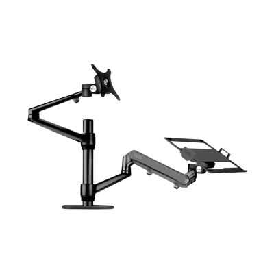 NZXEDVHU OL-3L PRO Aluminum Height Adjustment Desktop 17-32 Inch Monitor Mounting Gas Spring Arm + 12-17 Inch Laptop Stand Full Movement(OL-3L-PRO-B)