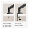 HFFFXRCY F80 + FP-2 Full Motion 360 Swivel Pivot 2-9kg Gas Spring Arm 10"-17" Laptop Tray Desk Stand Clamp 10-90mm Grommet Hole(Black) view 4