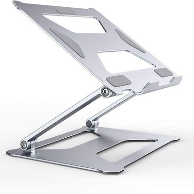Adjustable Laptop Stand, Recliner Desktop Laptop Holder Aluminium Computer Stand Adjustable Height Angle Collapsible Ergonomic Compatible with 11'' -17'' Notebook