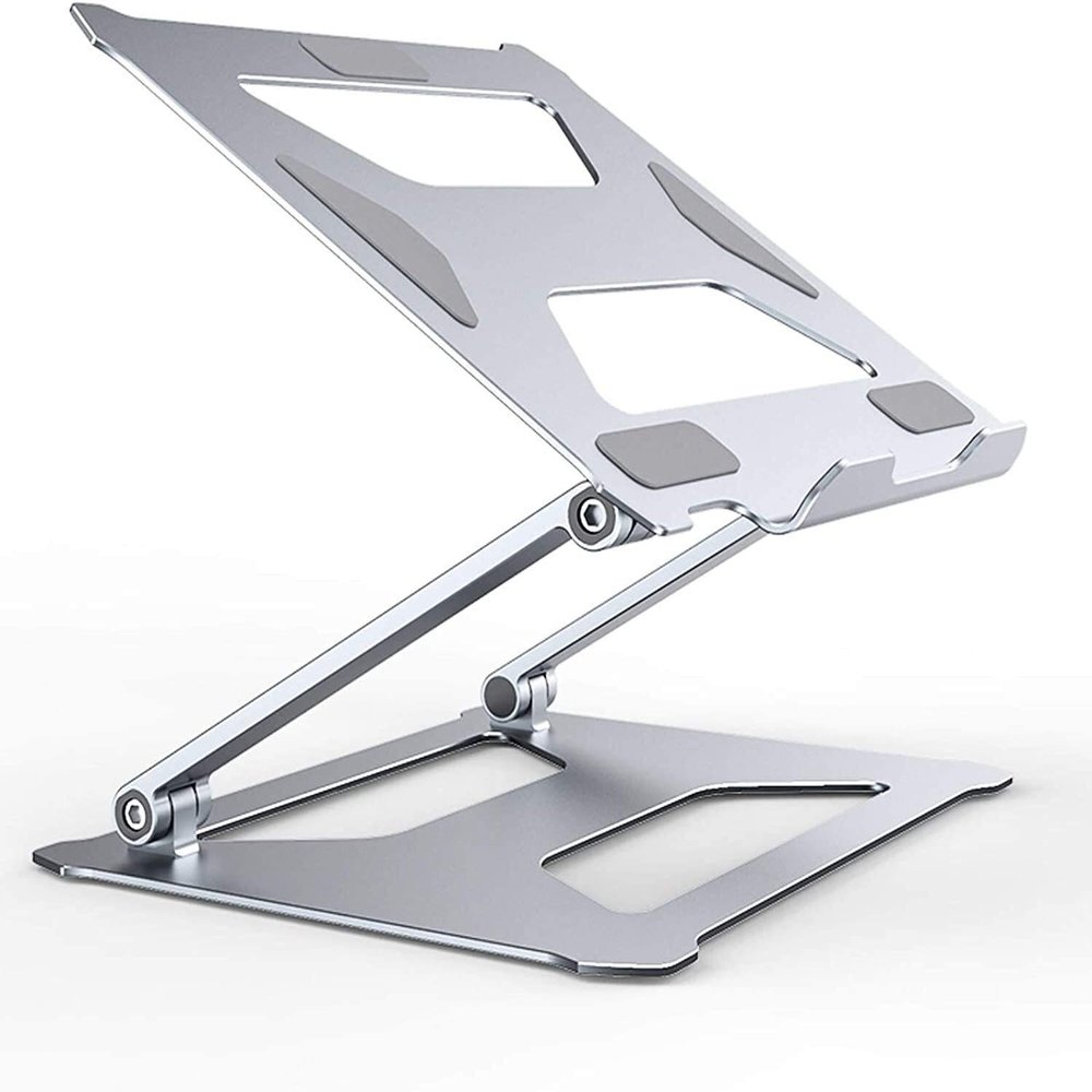 Adjustable Laptop Stand, Recliner Desktop Laptop Holder Aluminium Computer Stand Adjustable Height Angle Collapsible Ergonomic Compatible with 11'' -17'' Notebook