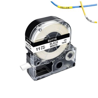 DXGAmZ 3. 5mm 5mm 11mm SU5S Compatible Heat Shrink Tube LK-4WBA5 SU5S SU5Y SU11S SU11Y SU3W SU3Y Label Tape Compatible with LW-300 400 Label Maker(11mm White)