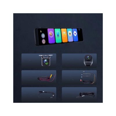 11.26 Inch 4K Super HD Dash Cam BSD ADAS Car Rearview Mirror Blind Spot Detection Loop Recording 1080P Rear Camera Video Recorde(64G)
