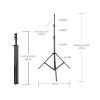 2/2.4/2.8M Tripod Selfie Stick Adjustable Light Stand 1/4 Screw Head(Alloy 280cm) view 2