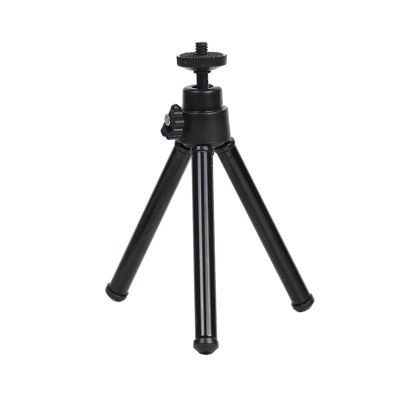 Mini Flexible 2 Section Bracket for Projector Camera Aluminum Alloy Desktop Tripod(Black)