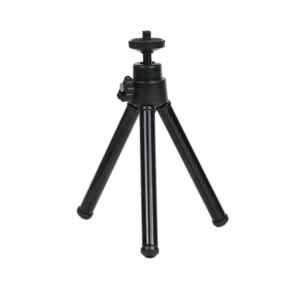 Mini Flexible 2 Section Bracket for Projector Camera Aluminum Alloy Desktop Tripod(Black)