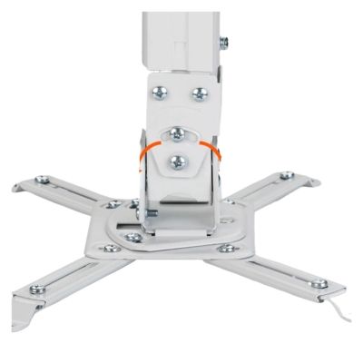 White Projector Stand Suitable for Flat or sloped Ceilings, Height Adjustable and Retractable in Length