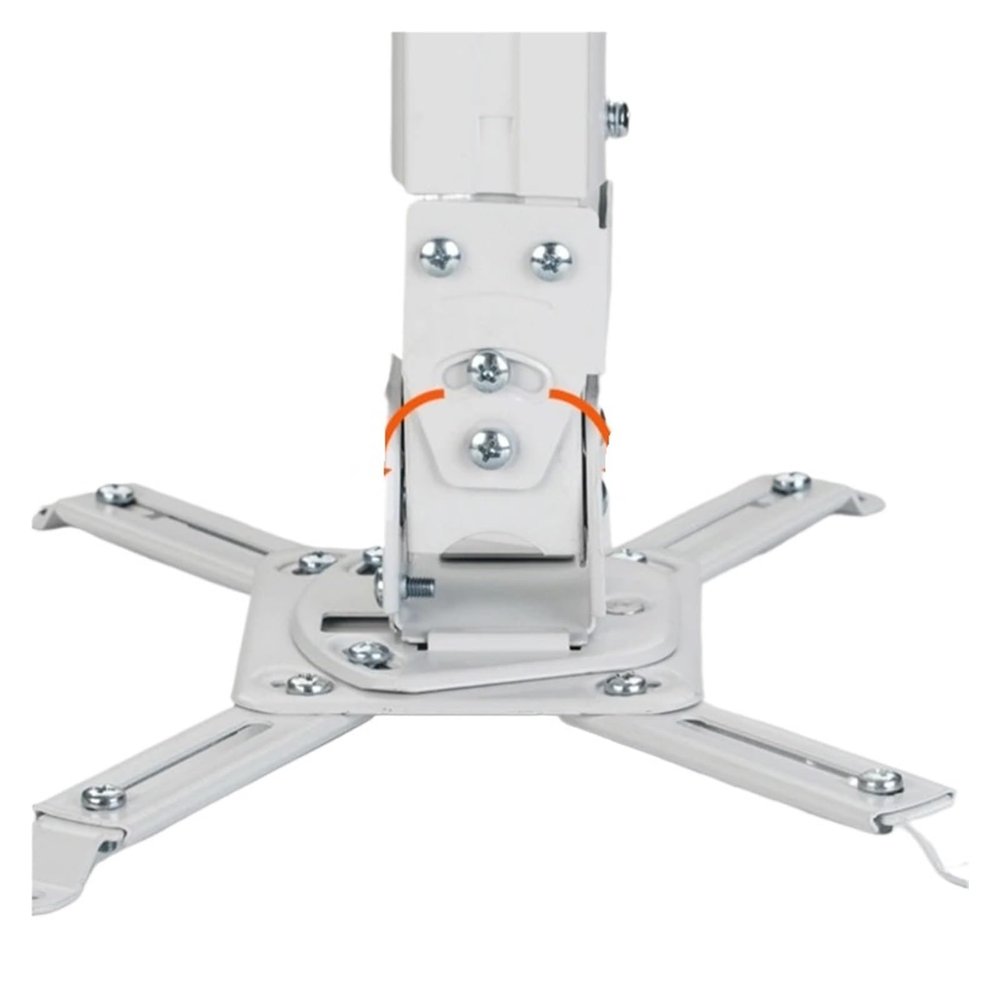 White Projector Stand Suitable for Flat or sloped Ceilings, Height Adjustable and Retractable in Length