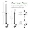 C Tripod Clamp Desk Light Stand with 1/4" Ball Head Desktop Fixed Ring Light Adjustable Desk Stand(No Ball Head) view 3