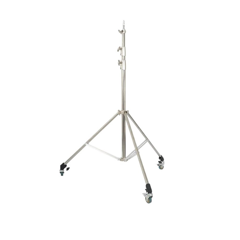 2.9M Tripod Super Stable Large Tripod Foldable Light Stand Lift Stand Wheels Stainless Steel(with Wheels)