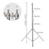2.9M Tripod Super Stable Large Tripod Foldable Light Stand Lift Stand Wheels Stainless Steel(with Wheels) view 3
