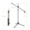 Flexible Stage Microphone Stand Tripod Floor Standing Microphone Stand Stand Up to 190cm Black view 2