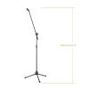 Flexible Stage Microphone Stand Tripod Floor Standing Microphone Stand Stand Up to 190cm Black view 3