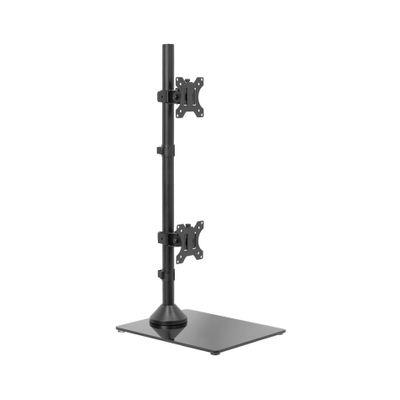 BEGWVDJTP Dual Monitor Vertical Stand with Glass Base, Fits 2 Ultra-Wide Screens up to 34 Inches