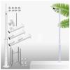 Outdoor Security Camera Pole Set with Brackets and Rebar Cage for Parking Lots and Yard Surveillance (White 2.5m Height) view 1