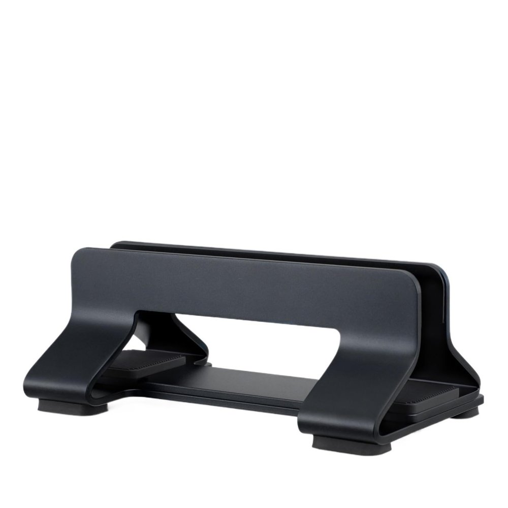 Vertical Tool-Free Adjustable Aluminum Laptop Stand Vertical Width from 0.35" - 1.6"(Black,1 Slot)