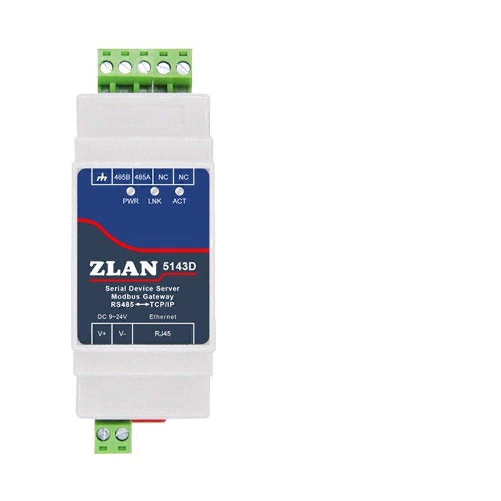 1Pcs ZLAN5143D DIN Rail RS485 to Ethernet RJ45 Converter Server Device Support Modbus RTU Gateway MQTT