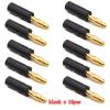 10Pcs Audio Speaker Screw Banana Gold Plate Plugs Connectors 4mm Black Red Golden(10PCS Black Golden) view 2
