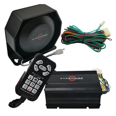 100W Loud Police Siren & PA Speaker Kit with Microphone, IP66 Waterproof, 12V/24V Vehicle Alarm System for Emergency, Truck, UTV, ATV