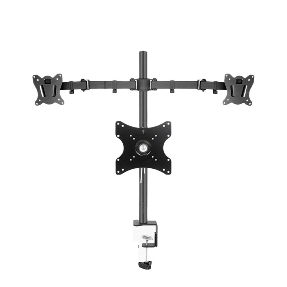 T902-B3 Full Motion 360 Degree 10"-27" Dual Monitor Desktop Stand + 32" Monitor Mounting Arm 12kg PC Stand Clamp Base