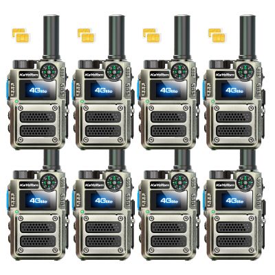 KAYOTOM Unlimited Range Walkie Talkies with Lifetime Free SIM | 4G LTE POC for Global Push-to-Talk Over Cellular | Ideal for Business, Security, Construction & Outdoor | (Compass, 8-Packs)