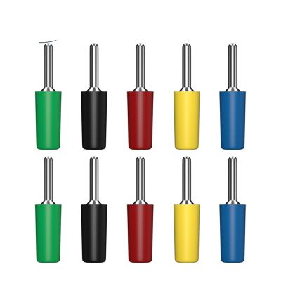 10PCS 2MM Banana Copper Nickel Plated Electrical Connector Test Accessories 10001(5 red 5 Black)