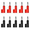 10pcs 4mm Banana Pin Copper Electrical Connector Adaptor Tools Parts J.10025(5 Red 5 Black) view 2