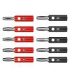 10pcs 4mm Banana Pin Audio Speaker Electrical Screw Connector Wire Connector Parts 10016(5 Red 5 Black) view 2