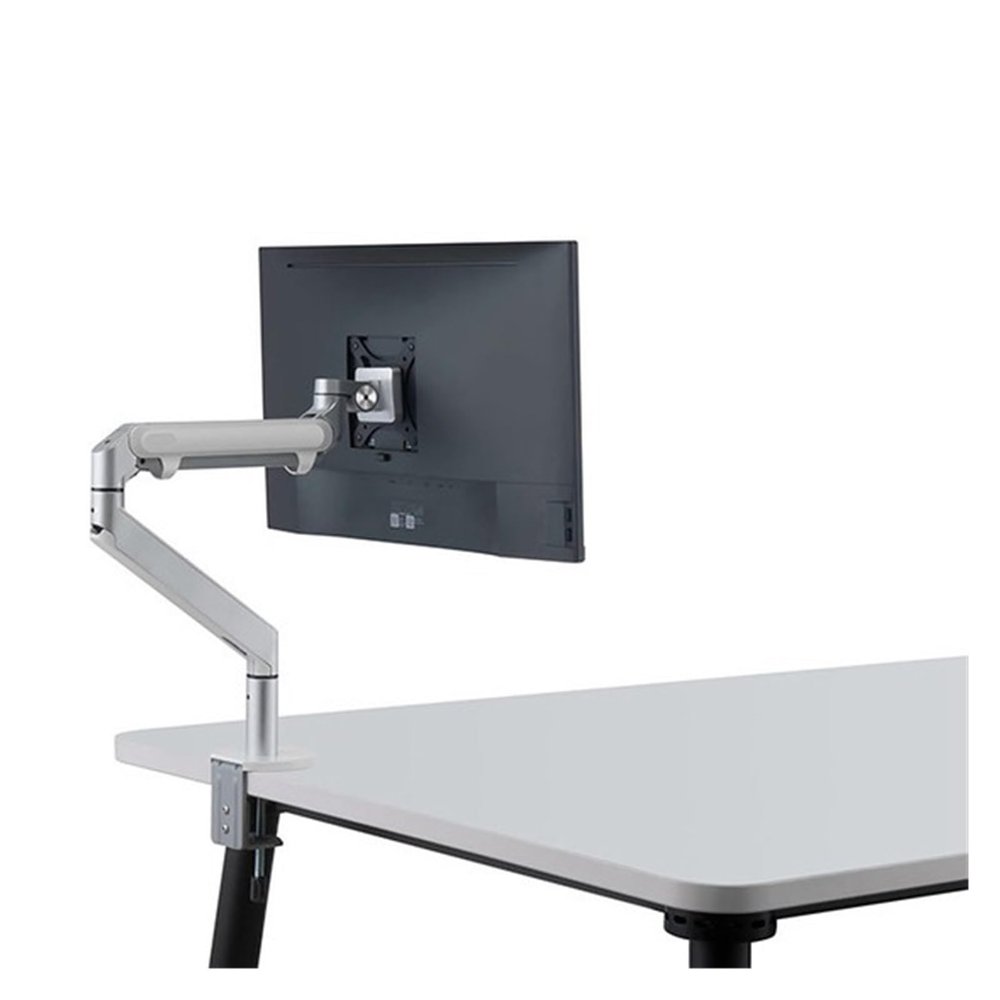 UUJHIKXD OZ-1S Aluminum 2-in-1 Installation 12-17-inch Laptop Stand + 17-32-inch Monitor Stand Gas Arm Desktop Support Stand Load 8kg(Silver Grey)