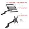 UUJHIKXD OZ-1S Aluminum 2-in-1 Installation 12-17-inch Laptop Stand + 17-32-inch Monitor Stand Gas Arm Desktop Support Stand Load 8kg(Silver Grey) view 4